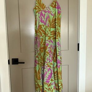 Zara Linen Multicolor Strappy Dress